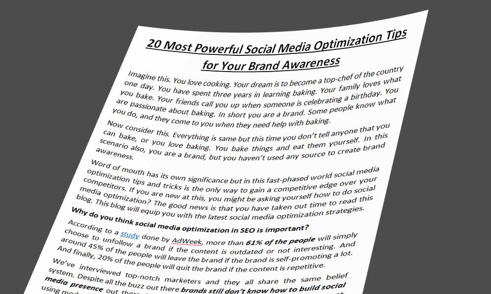 20 Most Powerful Social Media Optimization Tips for Your Brand Awareness